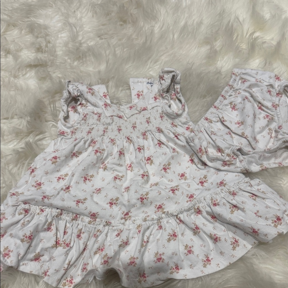 Ralph Lauren Floral White and Pink Kids Casual Dress